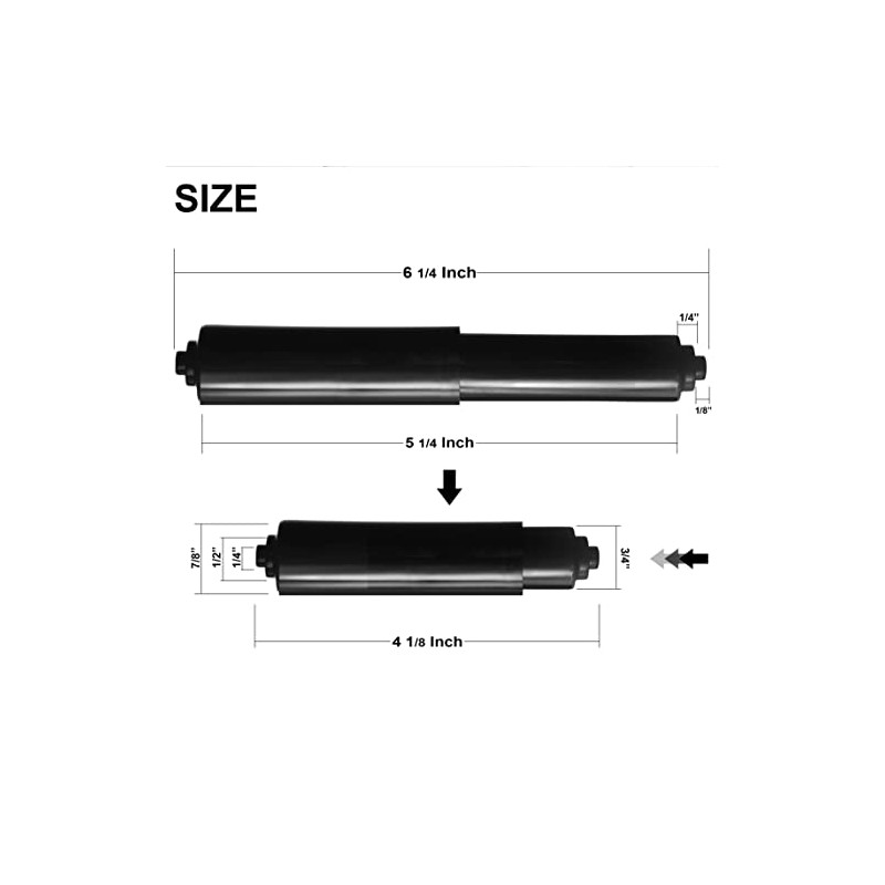 2 Pack - Black Toilet Paper Holder Spring Loaded Roller