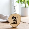 Promotech Mickey the Wizard Handmade Laser Engraved Unique Wooden Keyring