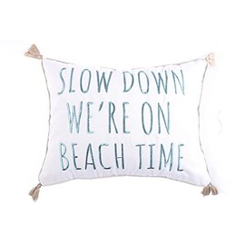 Levtex home Stone Harbor Decorative Pillow (14x18in.) - Beach Time - Blue, White, and Beige