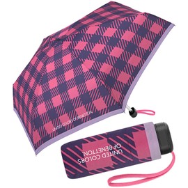 Benetton Pocket Umbrella Ultra Mini Flat Dots, Checks Pink