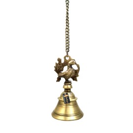 Two Moustaches Peacock Design Brass Hanging Bell | Home Decor |