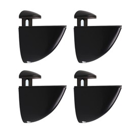 Adjustable Glass Shelf Bracket, Qikuver Adjustable Wood/Glass Shelf Bracket Wall Mount, Polished Chrome, 4 Pack, for 2-23 mm Thickness Shelf (Black)