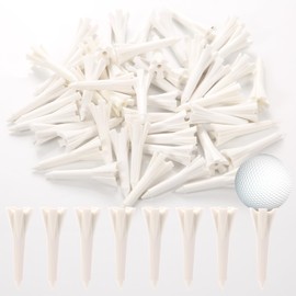 50pcs Golf Tees, Short Golf Tees Golf Simulator Tees Plastic Golf Tees Practice for Irons Par Threes Hybrids Golf Training Clubs Outside Lawn (White)