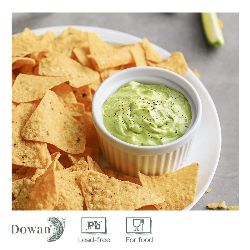 DOWAN Ramekins with Lids 4 oz Oven Safe, Creme brulee
