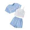 OYOANGLE - Conjunto de 3 piezas de verano para niña,