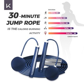 Keep 2-in-1 Weighted Jump Rope for Fitness, Cordless Ropeless Skipping Rope with 65mm Weighted Balls & Adjustable 3M Rope, Indoor Cardio Workout Rope 