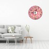 KEEPSUPER Pink Donuts Wall Clock Stripes Glaze and Colored Splashes