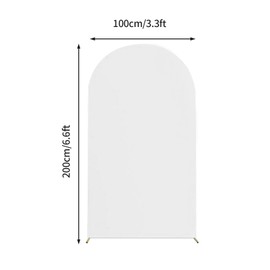 Arch Backdrop Cover,maxant Spandex Fitted Wedding Arch Stand Covers 6FT/6.6FT/7.2FT Wedding Arch Cover Arch Backdrop Stands Cover for Birthday Party Ceremony (200X100CM-white)