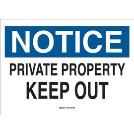 Brady 69446 Premium Fiberglass Admittance Sign, 10" X 14", Legend "Private Property Keep Out"