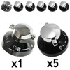 New World Genuine Gas Hob Oven Cooker Control Knobs (Black/Silver,