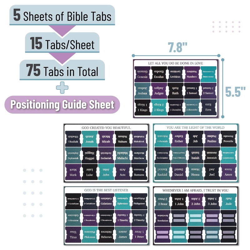 Mr. Pen- Bible Tabs, 75 Tabs, Celestial Symphony, Silver Foil