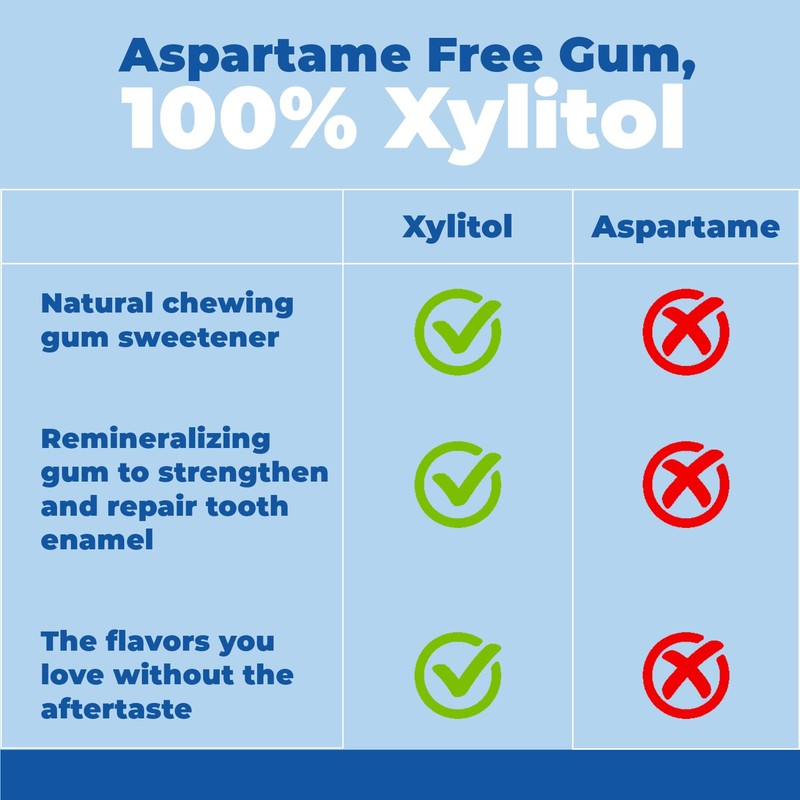 Epic 100% Xylitol Spearmint Chewing Gum - Sugar Free, Aspartame