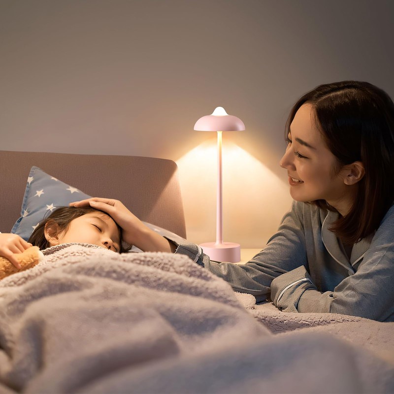 DAWALIGHT Cordless Table lamp, Rechargeable thouh Lamps Kids Light, 3