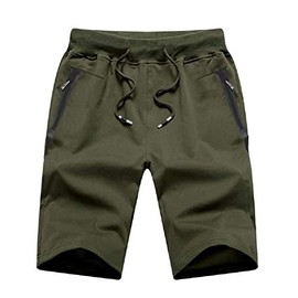 MO GOOD - Pantalones cortos casuales para hombre, para entrenamiento, cómodos, transpirables, grandes y altos, Army2, 30-31