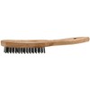 Connex COX937202 2-Rows Wire Brush with Wooden Body, Beige/Black