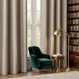 IGEMAEVE 100% Blackout Curtains 108 Inches Long for Bedroom, Black Out Curtains 2 Panels Set, Rod Pocket & Back Tab Thermal Insulated Drapes Privacy Window Home Deco Living Room(52x108 Inch, Linen)