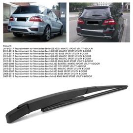 Rear Wiper Arm Blade Set A1648200744 Rear Wiper Arm and Blade Replacement for W166 W164 Ml350 Ml500