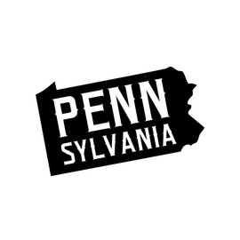 ND401 State Of Pennsylvania Block Decal Sticker | 5.5-Inches By 3.5-Inches | Premium Quality Black Vinyl