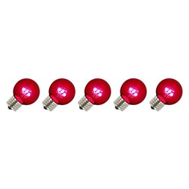 Vickerman 391068 - G50 Medium Screw Base Pink LED (5 pack) Christmas Light Bulbs (XLED2659)