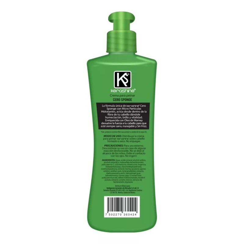 Kerashine Crema Para Peinar Cero Sponge 270 Ml C/u -