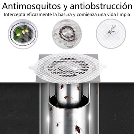 OIIUOUI Atrapa Cabello Regadera, Pegatinas Desechables De Malla para Drenaje De Ducha, 50 Piezas Atrapa Cabello Desechable para DesagüE De Ducha, Prevenir Mosquitos Y Obstrucciones De Alcantarillado