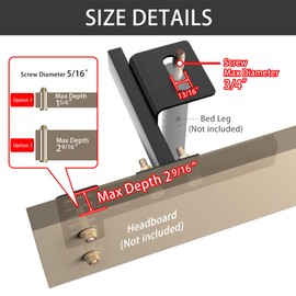 OGONBRICK Headboard Brackets,Adjustable Base Headboard Brackets for Bed Frame Headboard Wall Mounting Brackets with Footboard Extension Kit Fit for Twin Full Queen King Size Black