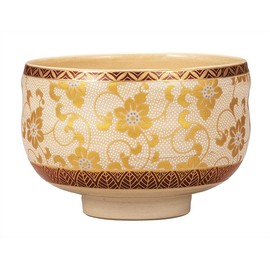 Kyutani Yaki K9-880 Matcha Bowl, White Tesen Granules