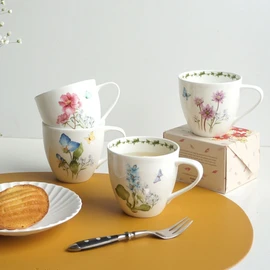 Korea Ceramics Field Flower 1 Mug Set 4p / 한국도자기 필드플라워1 머그세트 4p