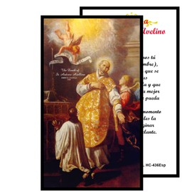 Saint Andrew Avellino Patron Those Who Have Suffered a Stroke San Andrés Avelino Patrón de los que han sufrido un derrame cerebral Prayer Card with Silver Oxidized medal Blessed by His Holiness