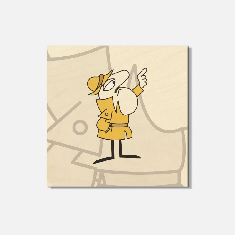 Unbranded Pink Panther Cartoon Clouseau 4'' X 4'' Square Wooden