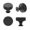 GegXcn 4 Pack Black Cupboard Knobs, Round Metal Knurled Cabinet