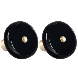 Nupuyai 2pcs Obsidian Crystal Drawer Knobs with Screws, Round Healing Stone Decorative Cabinet Pulls Handle for Dresser Home Office