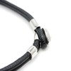 [Silver One] Nappa Leather Double Black Choker Men's Bi [Front