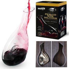 Le Portteus Wine Decanter Swan Design, Modern And Unique Pierced Decanter With Slanted Spout-Luxurious Wine Aerator, Hand Blown Crystal Decanter-Excellent Housewarming/Wedding Wine Gift-750ml Capacity