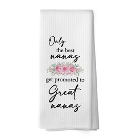 Mcehtle Great Nana Gifts Kitchen Towels, Grandma Gifts from Grandchildren Grandkids Hand Towel,Only The Best Nanas Get Promoted to Great Nanas Decorative Tea Towel Dish Towels 16x24 Inch