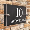 Badgemaster Layered Glass Effect Modern Anthracite Acrylic House Number Sign