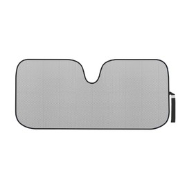 Motor Trend Gray Accordion Folding Car Windshield Sun Shade - Blackout Sun Visor for Car Windshield - Foldable Jumbo Sunshade and Front Window Truck Sun Screen for UV Sun Protection - 66 x 27