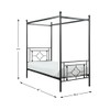 Homelegance Hosta Metal Canopy Bed, Twin, Black