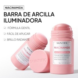 SKINTIFIC Niacinamide Bright Boost Clay Stick, Mascarilla en Barra con Sal Rosa y Arbutina, Ilumina Piel Opaca y Minimiza Poros, Efecto Glow...       