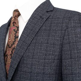 P&L Men's Sport Coat Classic Fit Blazer for Men Lightweight 2 Button Stretch Jacket in Solid & Plaid for Business & Casual Blue