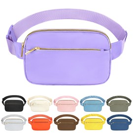Frenou Fashion Fanny Bag-Waist Pack With Adjustable Belt Bag-Unisex Crossbody Pack For Travel Running Hiking, Light Purple