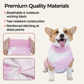 pangdi Recovery Suit for Dogs After Surgery, Spay Suit Female Spay & Male Neuter, Dog Onesie Body Suits for Post-Surgical, Abdominal Wounds and Skin Conditions, Pink, S