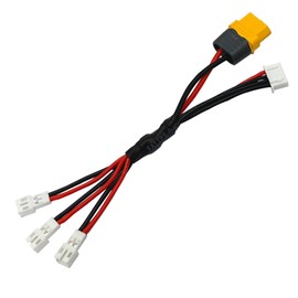 3X JST-PH2.0 to XT60 Parallel Battery Charging Cable 12cm for Mobula 6 7 Tinyhawk Ⅱ M6D D6PRO SCX24 RC Car Batteries with PH2.0 Plugs
