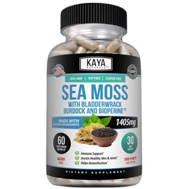 Kaya Naturals Sea Moss - Mobility Supplement for Men and Women - with Burdock Root, Irish Moss, Bladderwrack, and BioPerine - for Mobility Health and Immune Boost, 60 Count