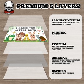 I Brake for Little Guys | Bumper Sticker or Car Magnet | I Brake for Critters Cute Animals Waterproof Vinyl Sticker for Trucks Vans Cars [7.5x3.75]