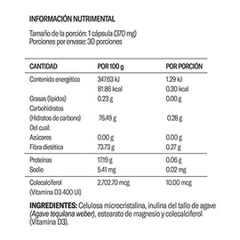 Vitaminica Vitamina D, 400 UI de Vitamina D3 10mcg por Cápsula, 90 Cápsulas en Total, Paquete de 3, Libre de Gluten, Con Fibra Prebiótica (Inulina de Agave).