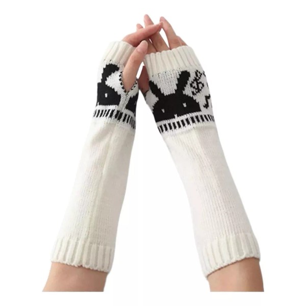 Generic Guantes De Brazo Largo, Mitones De Medio Dedo, Tejidos