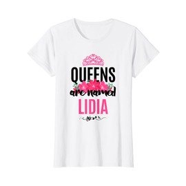 Queens Are Named Lidia Gift Pink Flower Custom Name B-Day T-Shirt
