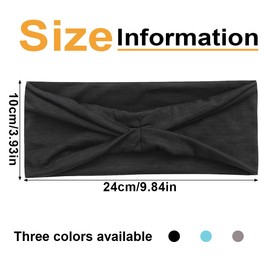 VAEIORP Women's Sports Headband, Cotton Stretch Sweatband, Mixed Colours, Wicking, Stretchy Headband for Women, Sports, Yoga, Running, Fitness, Pack of 3