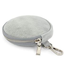 modamoda de P08 Women's Suede Suede Leather Purse Bag Pendant Round Diameter 11.5 cm Handmade in Italy, Teleggrey.